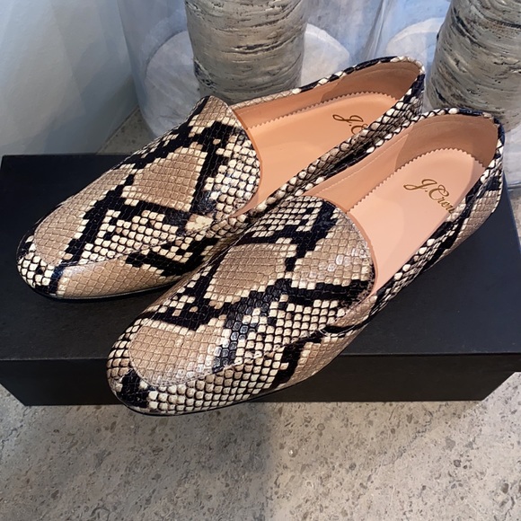 J. Crew Shoes - J. Crew Snake Embossed Leather Loafers